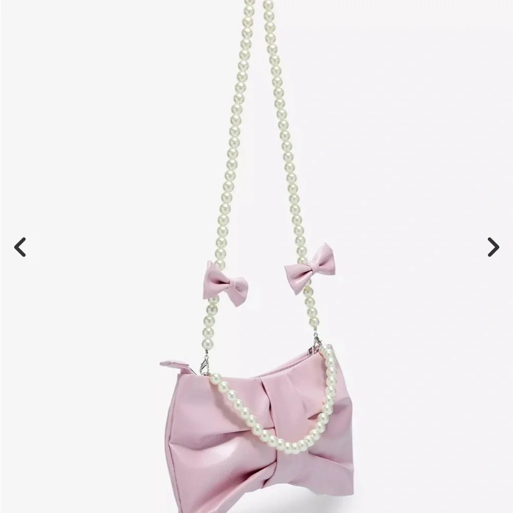 Elegant Pink Bow Clutch with Pearl Handle or add Pearl Shoulder Straps